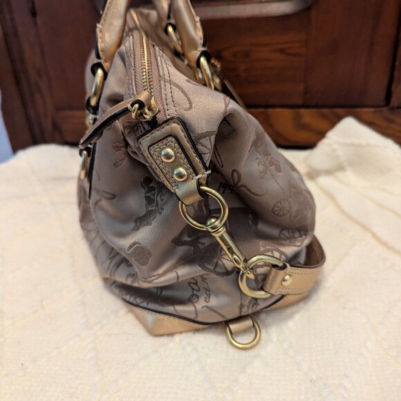 Coach Horse & Carriage Ashley Gold/beige Purse F15540 - Picture 4 of 12